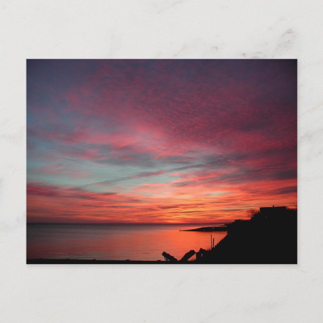 Postal Salida del sol del invierno en Hampton del este (Anverso)