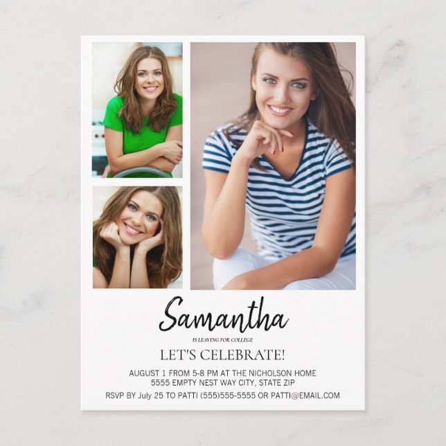 Postal Salida moderna para Fiesta de troncos universitari (Anverso)