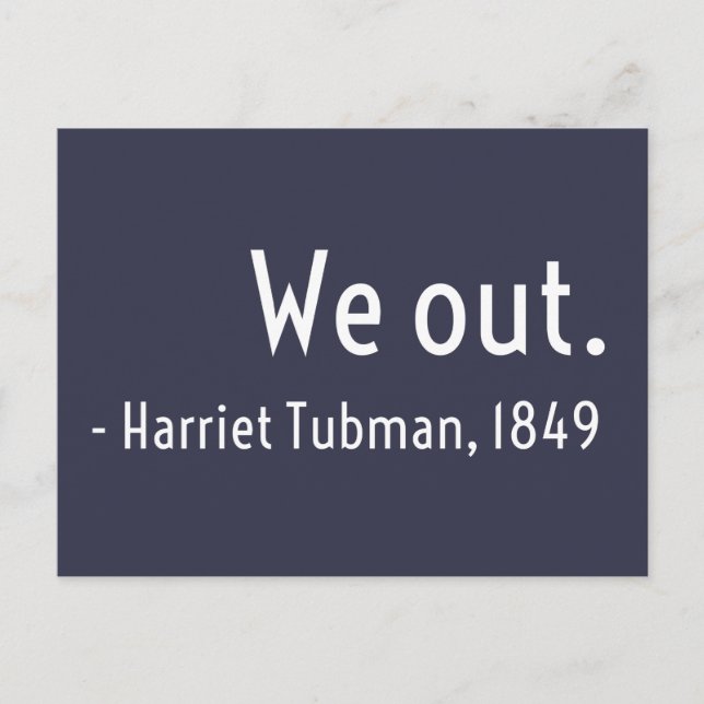 Postal Salimos. Harriet Tubman, subterráneo (Anverso)