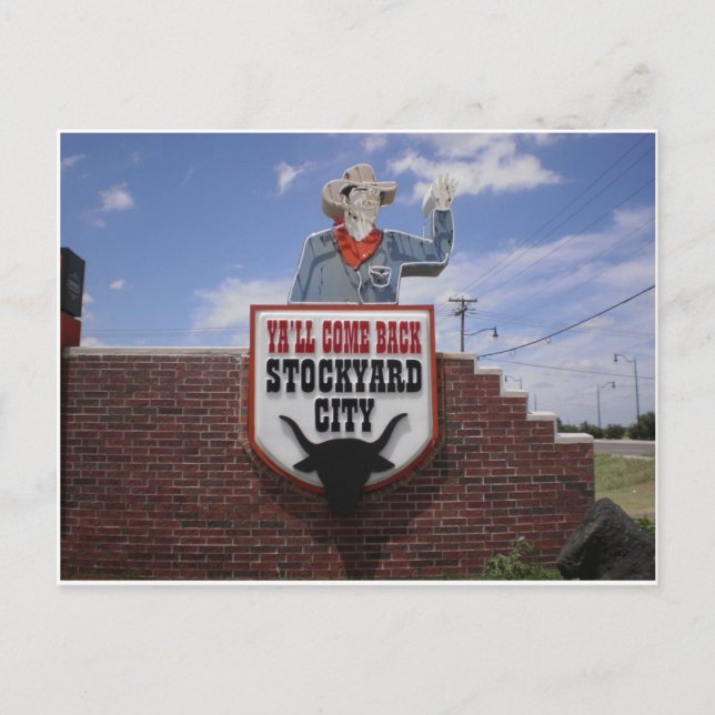 Postal Salir de los corrales del Oklahoma City (Anverso)