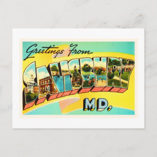 Postal Salisbury Maryland MD Viejo Viaje Viejo Viaje con