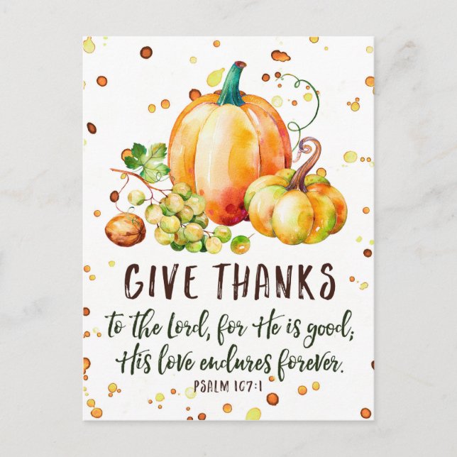 Postal Salmo 107:1, Gracias Postcard (Anverso)