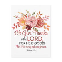 Salmo 107:1 Oh Agradezcan al Señor Floral Otoño