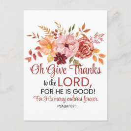 Postal Salmo 107:1 Oh Da Gracias al Señor Floral Otoño