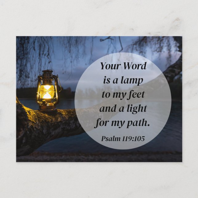 Postal Salmo 119:105 Tu palabra es una lámpara (Anverso)