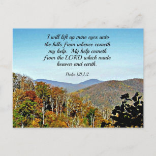 Postal Salmo 121:1,2 levantaré mis ojos hacia el...
