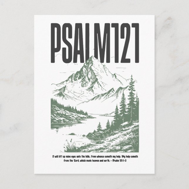 Postal Salmo 121:1-2 “Levanto mis ojos a los montes” (Anverso)