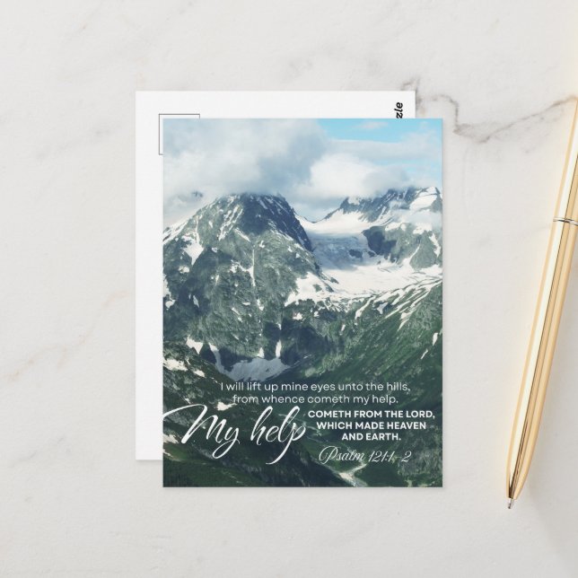 Postal Salmo 121 levantaré mis ojos hacia las colinas (Anverso/Reverso In Situ)