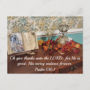 Postal Salmo 136:1 Oh, dad gracias al Señor porque Él es
