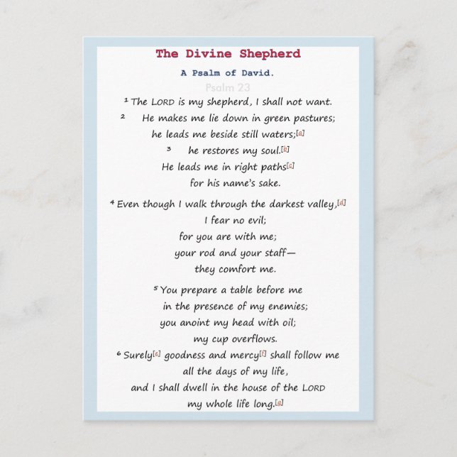Postal Salmo 23 (Anverso)