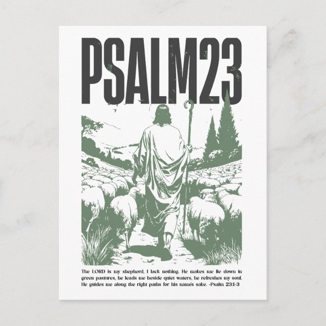 Postal Salmo 23:1-3 “El Señor Es Mi Pastor” (Anverso)