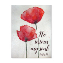 Salmo 23:3 Restaura mi alma, Biblia Verse Floral