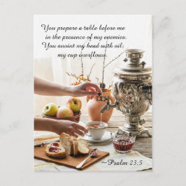 Postal Salmo 23:5 Tú preparas una mesa antes que yo, Bibl