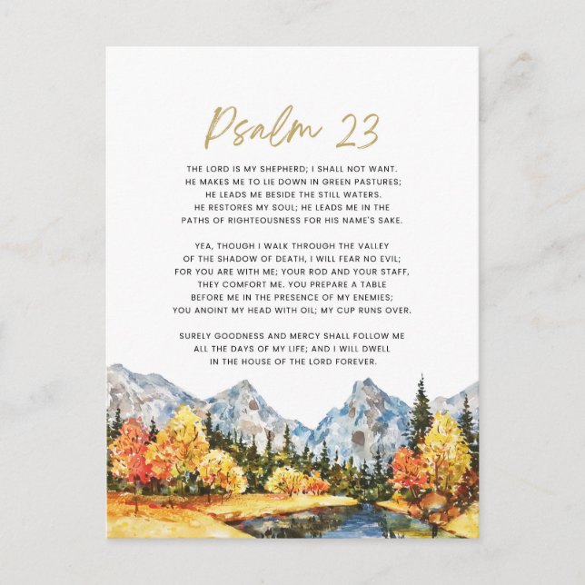 Postal Salmo 23 El Señor es mi Pastor (Anverso)