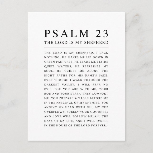 Postal Salmo 23 El Señor es mi Pastor (Anverso)