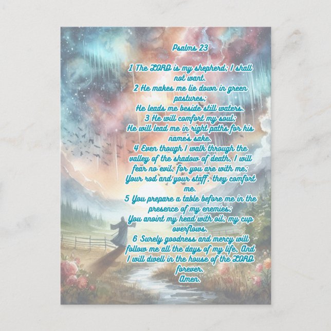 Postal Salmo 23 El Señor Es Mi Pastor (Anverso)