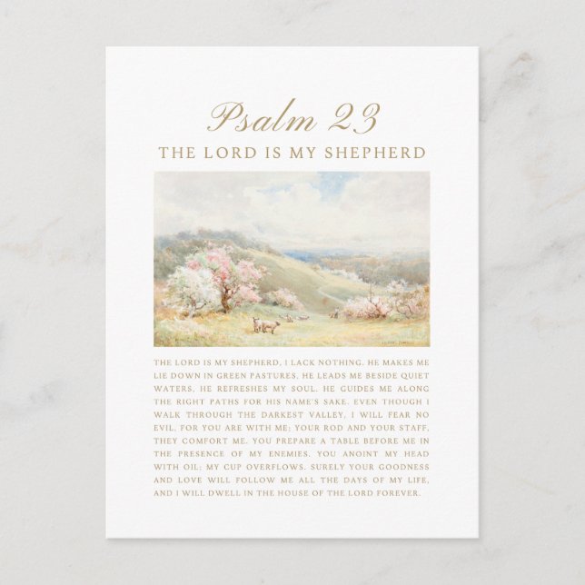 Postal Salmo 23 El Señor es mi Pastor (Anverso)
