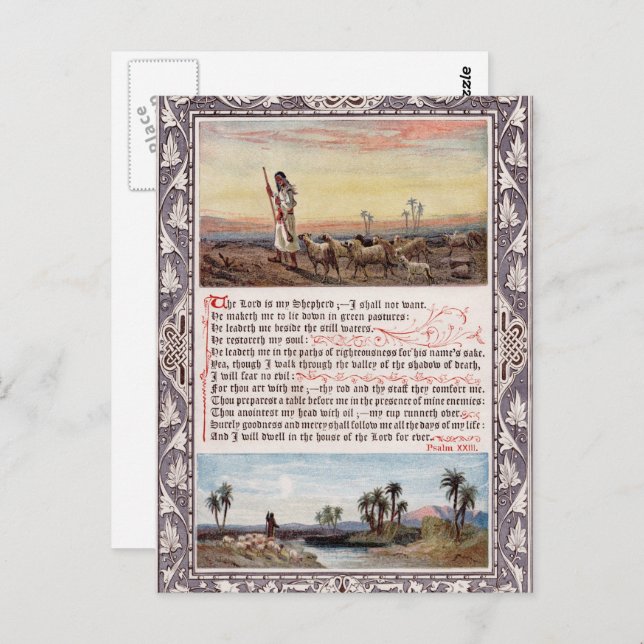 Postal Salmo 23 Vintage (Anverso / Reverso)