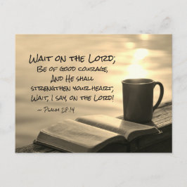 Postal Salmo 27:14 Espere al Señor, Biblia Verse