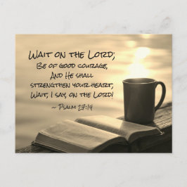 Postal Salmo 27:14 Espere al Señor, Biblia Verse