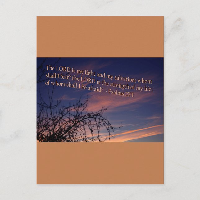 Postal Salmo 27:1 al amanecer (Anverso)