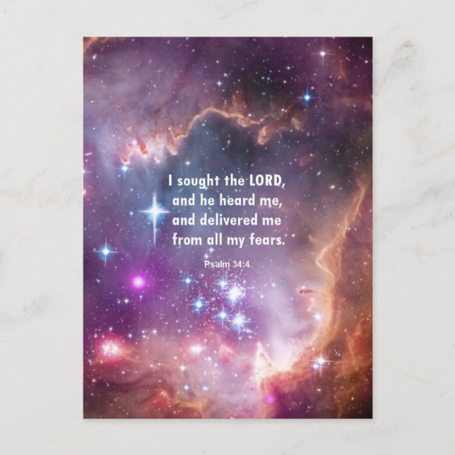 Postal Salmo 34:4 (Anverso)