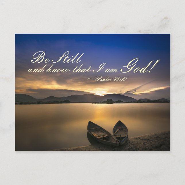 Postal Salmo 46:10 Permanecer y saber que soy la Biblia d (Anverso)