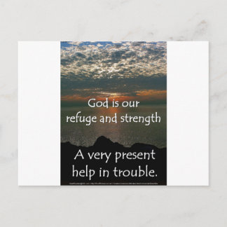 Postal Salmo 46:1 - Hermoso amanecer sobre el lago Michig