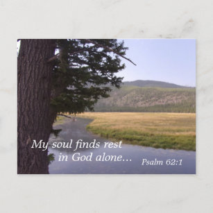 Postal Salmo 62:1 Mi alma descansa sola en Dios