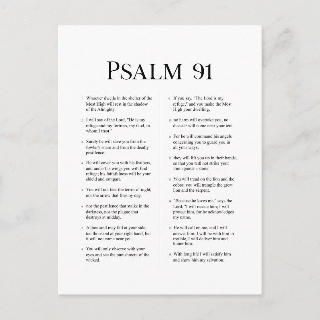 Postal Salmo 91 (Anverso)