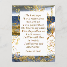 Postal Salmo 91:14-15 El Señor dice: Rescataré la Biblia