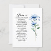 Salmo 91 Flor Azul acuarela Escrituras de Biblia