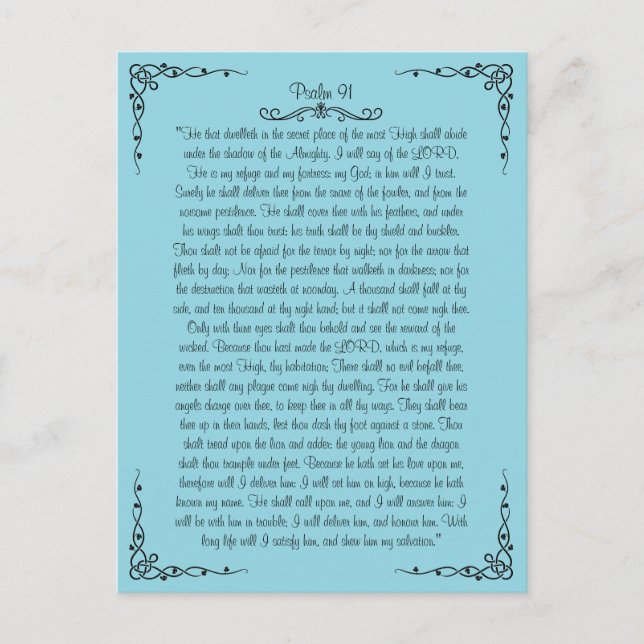 Postal Salmo 91 Postcard (Anverso)