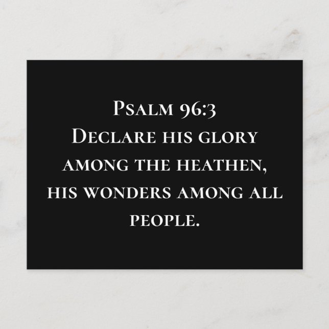 Postal Salmo 96 3 Declara su Gloria Misiones Cristianas (Anverso)