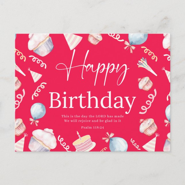 Postal Salmo de cumpleaños118:24 (Anverso)