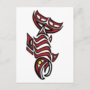 Postal salmón Haida