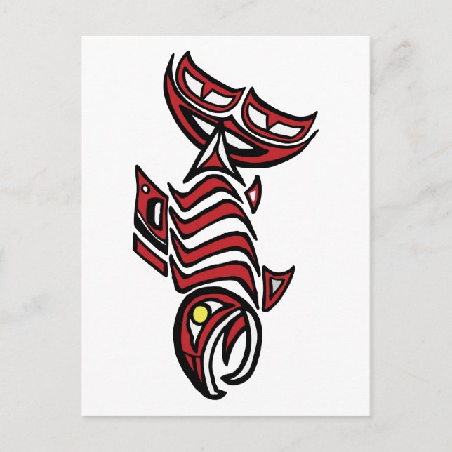 Postal salmón Haida (Anverso)
