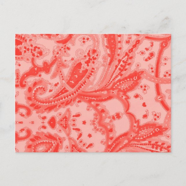 Postal Salmon Pink Paisley (Anverso)