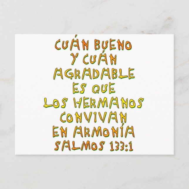 Postal Salmos 133:1 (Anverso)