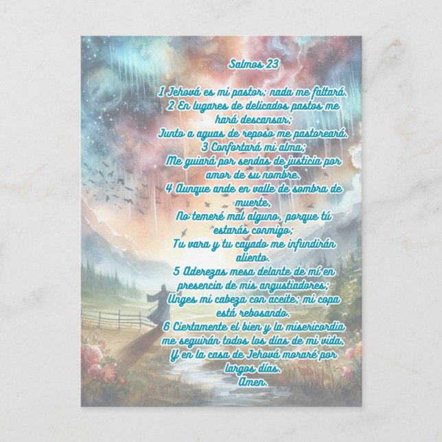 Postal Salmos 23 en español (Anverso)