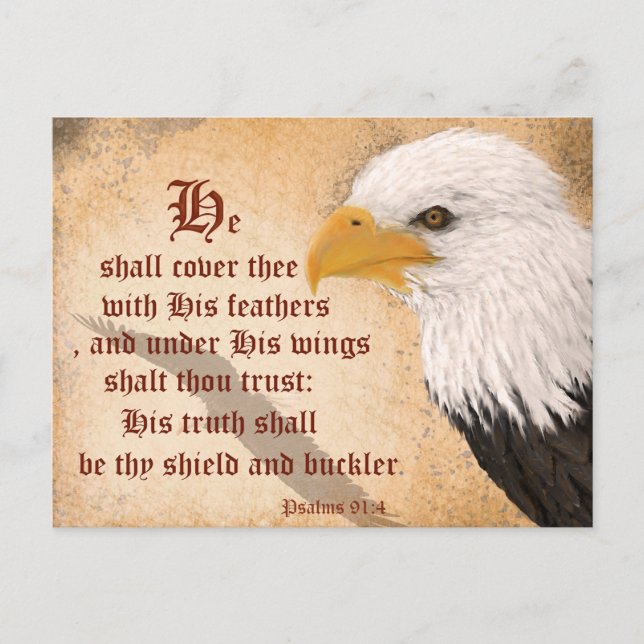 Postal Salmos 91:4 (Anverso)