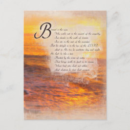 Postal Salmos de la Biblia del Sol de las Olas del Océano