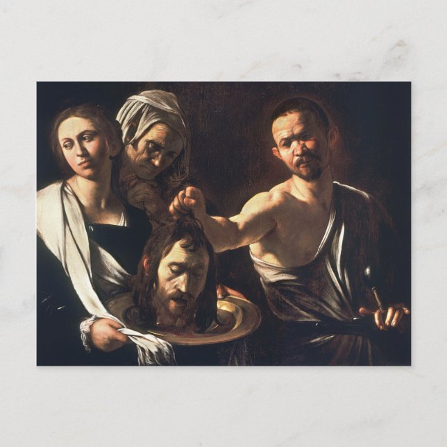 Postal Salomón con cabeza de Juan Bautista - Caravaggio (Anverso)