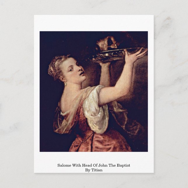 Postal Salomón Con Cabeza De Juan Bautista De Tiziano (Anverso)