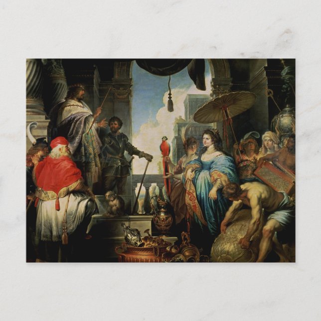 Postal Salomón y la Reina de Saba (Anverso)