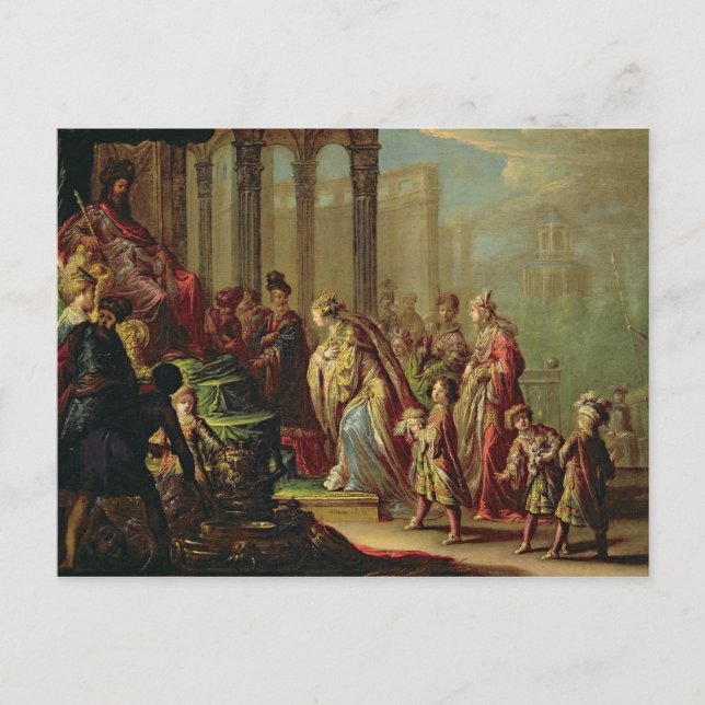 Postal Salomón y la reina de Saba, o Ester antes de A (Anverso)