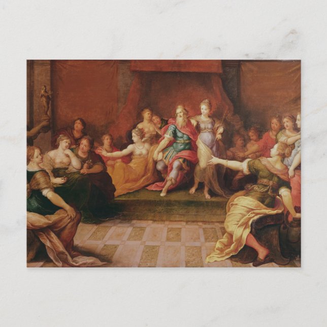 Postal Salomón y sus mujeres (Anverso)