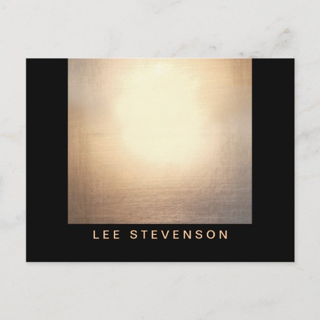 Postal Salón de belleza de lino turquesa y círculos dorad (Anverso)