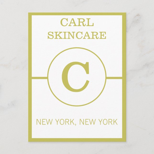 Postal Salón de belleza moderno Monograma Business Promo (Anverso)