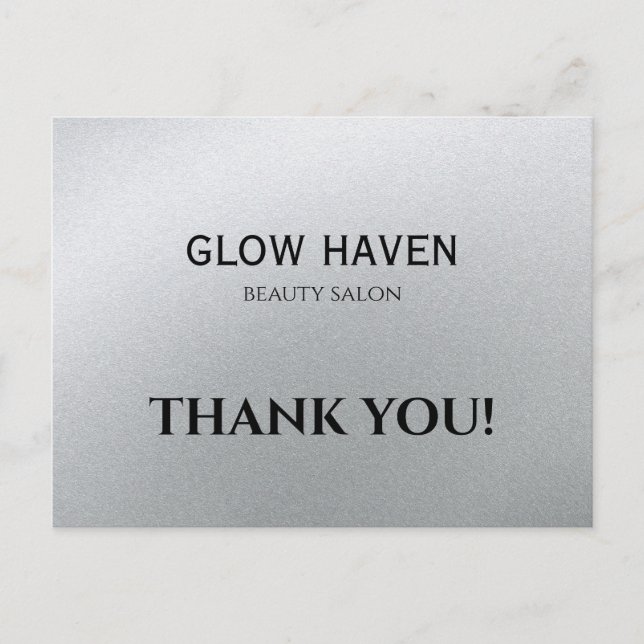 Postal Salón de belleza plateado del glamur (Anverso)